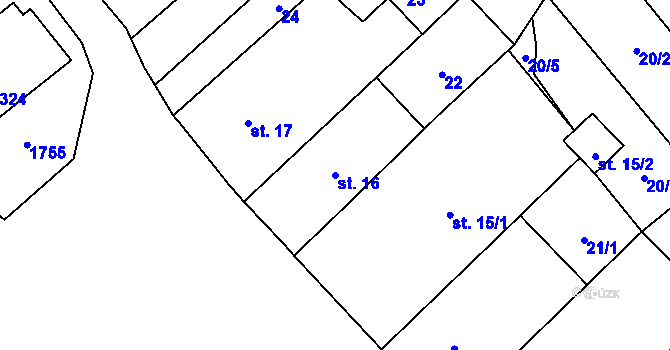 Parcela st. 16 v KÚ Janov u Krnova, Katastrální mapa