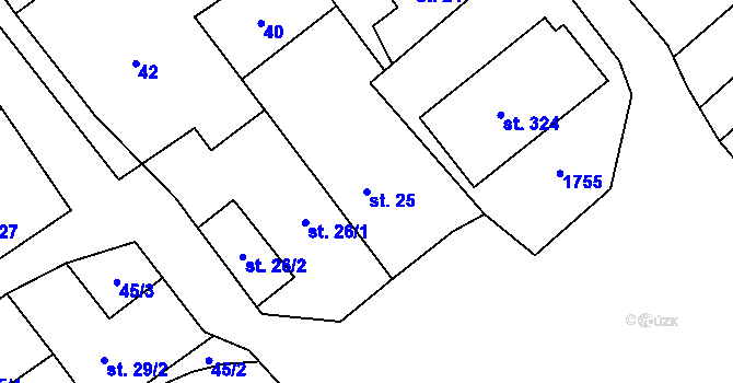Parcela st. 25 v KÚ Janov u Krnova, Katastrální mapa
