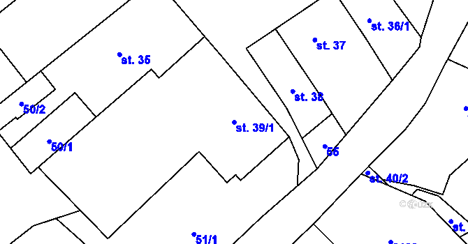 Parcela st. 39/1 v KÚ Janov u Krnova, Katastrální mapa