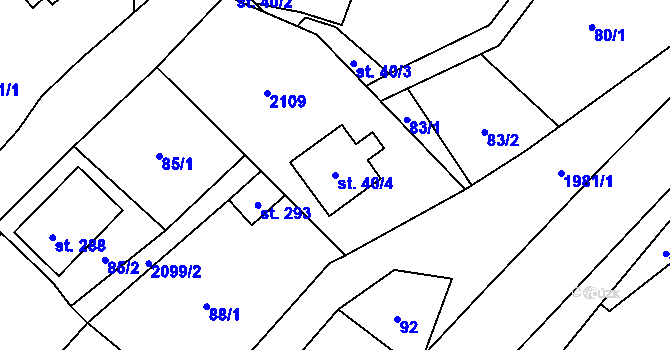 Parcela st. 40/4 v KÚ Janov u Krnova, Katastrální mapa