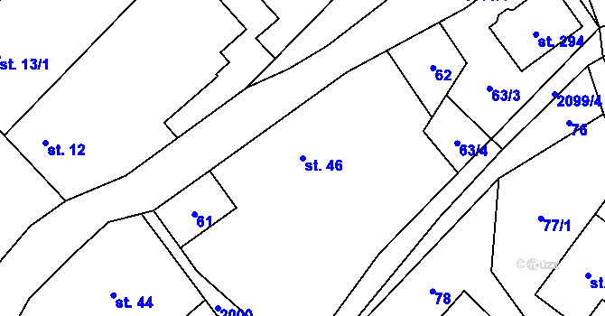 Parcela st. 46 v KÚ Janov u Krnova, Katastrální mapa
