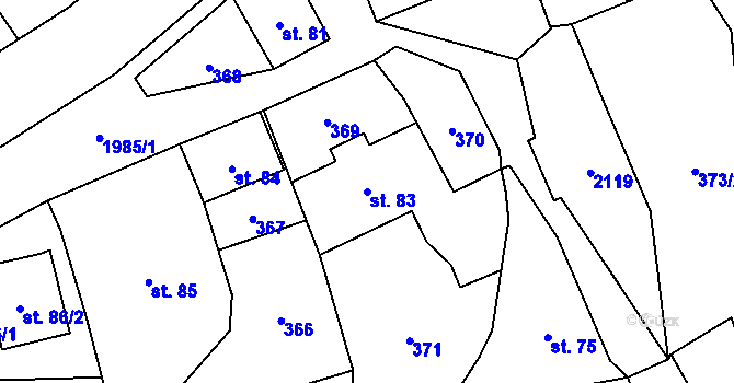 Parcela st. 83 v KÚ Janov u Krnova, Katastrální mapa