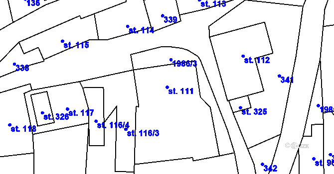 Parcela st. 111 v KÚ Janov u Krnova, Katastrální mapa