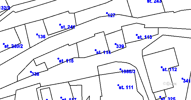 Parcela st. 114 v KÚ Janov u Krnova, Katastrální mapa