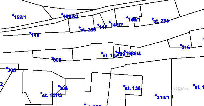 Parcela st. 137 v KÚ Janov u Krnova, Katastrální mapa