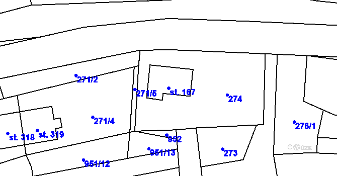 Parcela st. 167 v KÚ Janov u Krnova, Katastrální mapa
