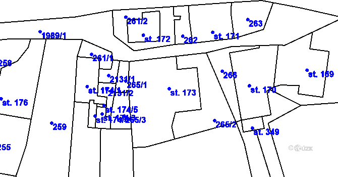 Parcela st. 173 v KÚ Janov u Krnova, Katastrální mapa