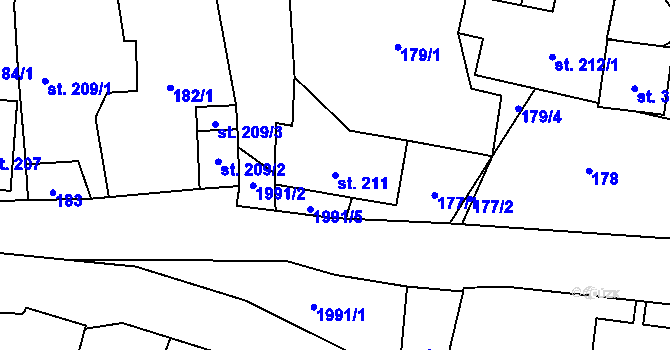 Parcela st. 211 v KÚ Janov u Krnova, Katastrální mapa