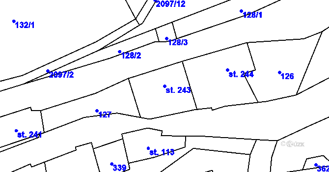 Parcela st. 243 v KÚ Janov u Krnova, Katastrální mapa