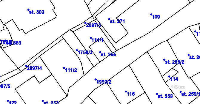 Parcela st. 255 v KÚ Janov u Krnova, Katastrální mapa