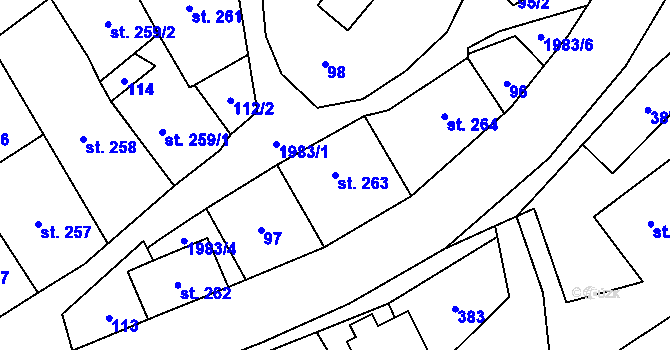 Parcela st. 263 v KÚ Janov u Krnova, Katastrální mapa
