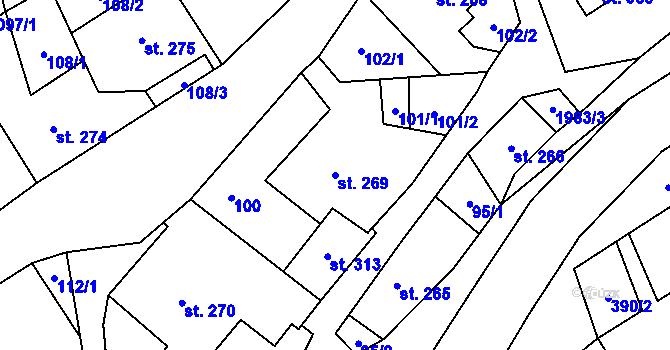 Parcela st. 269 v KÚ Janov u Krnova, Katastrální mapa