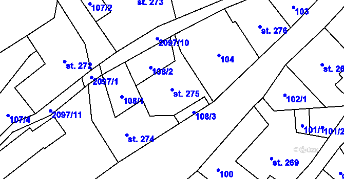 Parcela st. 275 v KÚ Janov u Krnova, Katastrální mapa