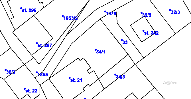Parcela st. 34/1 v KÚ Janov u Krnova, Katastrální mapa