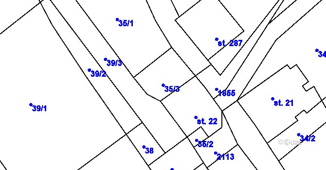 Parcela st. 35/3 v KÚ Janov u Krnova, Katastrální mapa