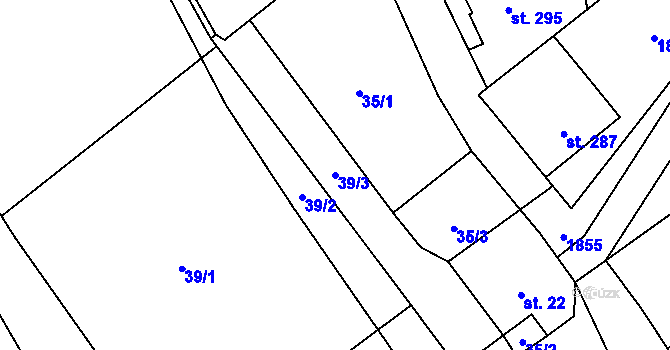 Parcela st. 39/3 v KÚ Janov u Krnova, Katastrální mapa