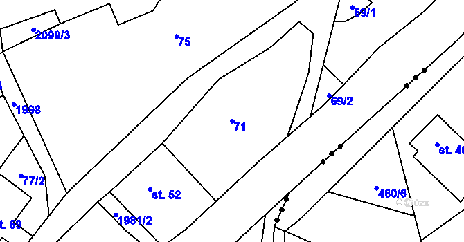 Parcela st. 71 v KÚ Janov u Krnova, Katastrální mapa