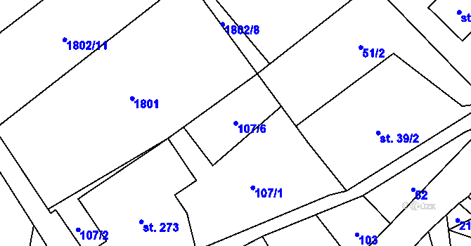 Parcela st. 107/6 v KÚ Janov u Krnova, Katastrální mapa