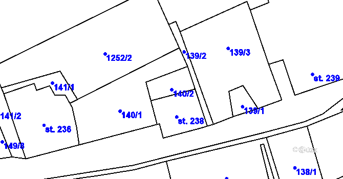 Parcela st. 140/2 v KÚ Janov u Krnova, Katastrální mapa