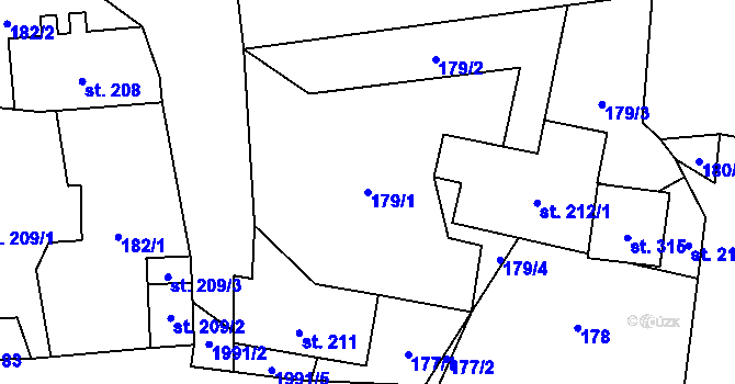 Parcela st. 179/1 v KÚ Janov u Krnova, Katastrální mapa