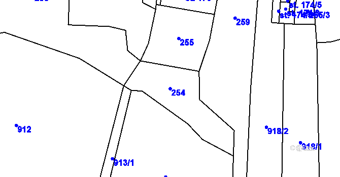 Parcela st. 254 v KÚ Janov u Krnova, Katastrální mapa
