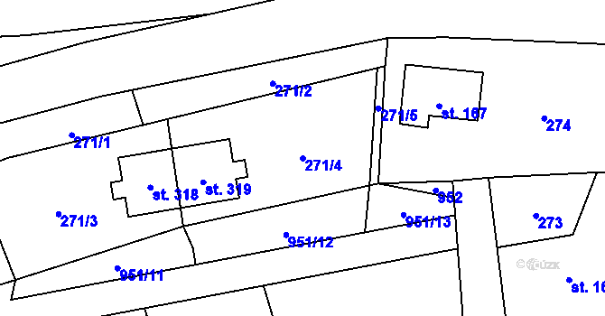 Parcela st. 271/4 v KÚ Janov u Krnova, Katastrální mapa