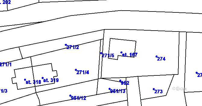 Parcela st. 271/5 v KÚ Janov u Krnova, Katastrální mapa