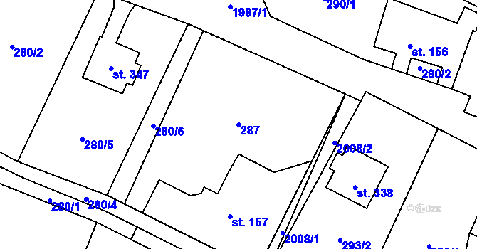 Parcela st. 287 v KÚ Janov u Krnova, Katastrální mapa