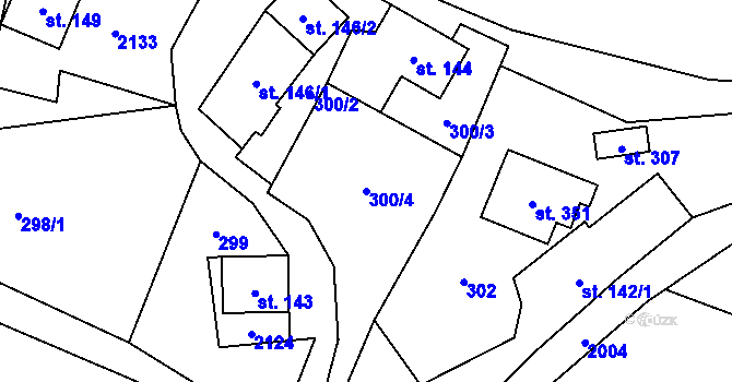 Parcela st. 300/4 v KÚ Janov u Krnova, Katastrální mapa