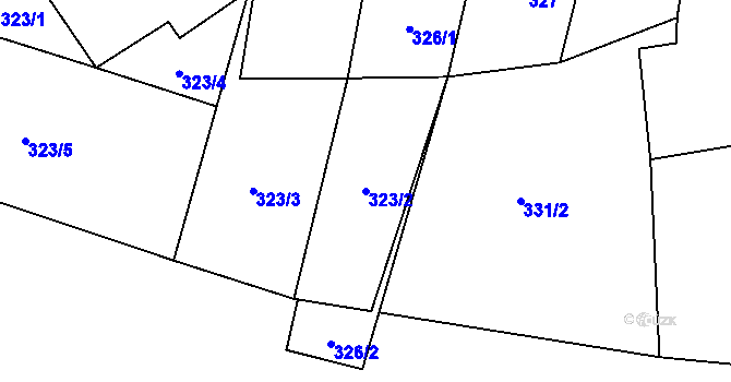 Parcela st. 323/2 v KÚ Janov u Krnova, Katastrální mapa