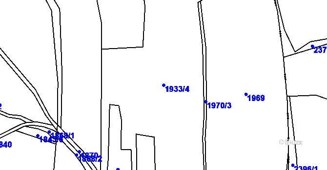 Parcela st. 1933/4 v KÚ Janov u Krnova, Katastrální mapa