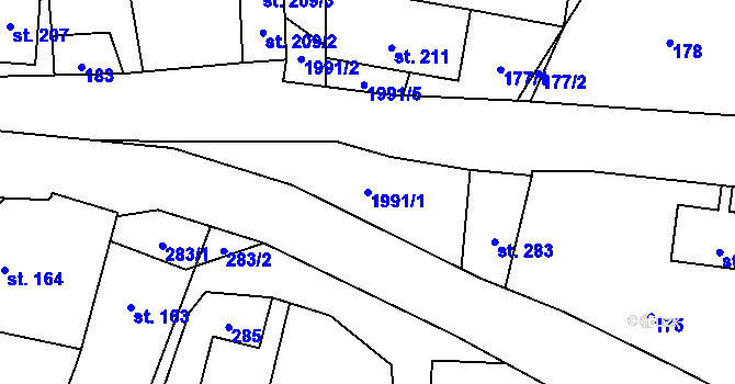 Parcela st. 1991/1 v KÚ Janov u Krnova, Katastrální mapa