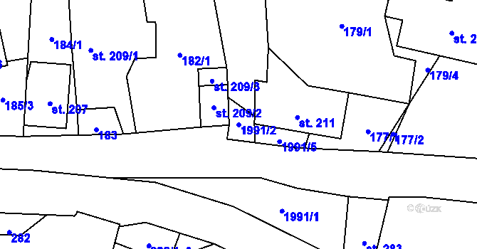 Parcela st. 1991/2 v KÚ Janov u Krnova, Katastrální mapa
