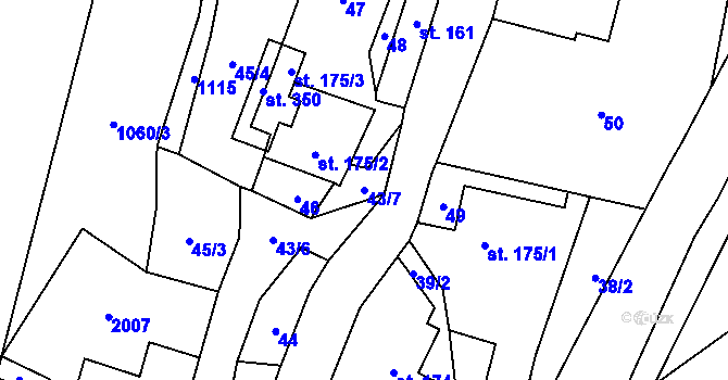 Parcela st. 43/7 v KÚ Petrovice ve Slezsku, Katastrální mapa