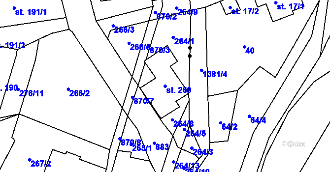 Parcela st. 269 v KÚ Hraničná nad Nisou, Katastrální mapa