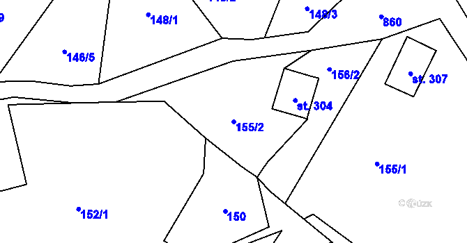 Parcela st. 155/2 v KÚ Hraničná nad Nisou, Katastrální mapa