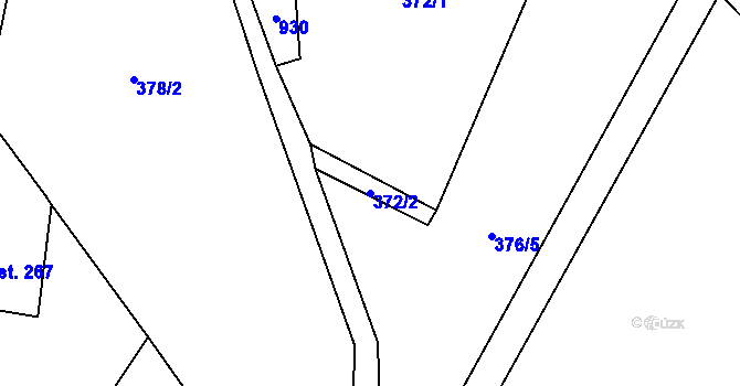 Parcela st. 372/2 v KÚ Hraničná nad Nisou, Katastrální mapa