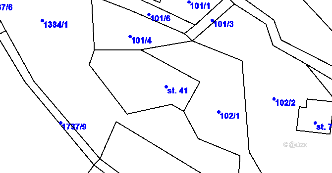 Parcela st. 41 v KÚ Janov nad Nisou, Katastrální mapa