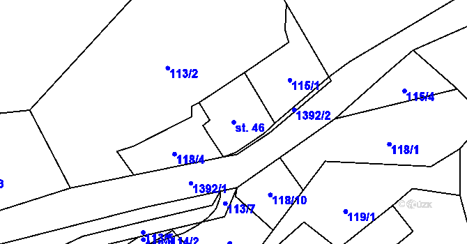 Parcela st. 46 v KÚ Janov nad Nisou, Katastrální mapa