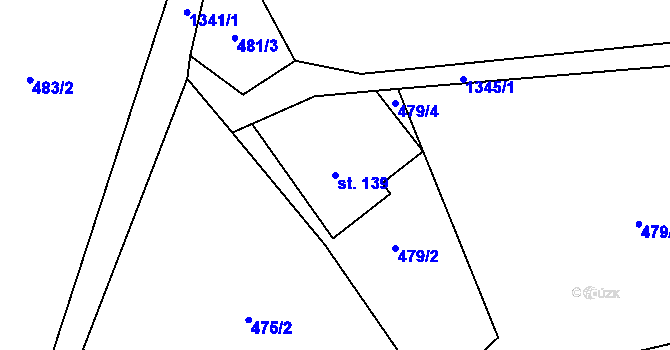 Parcela st. 139 v KÚ Janov nad Nisou, Katastrální mapa