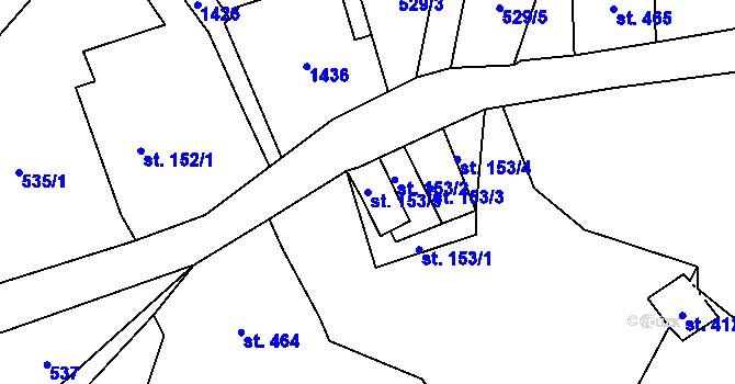 Parcela st. 153/5 v KÚ Janov nad Nisou, Katastrální mapa