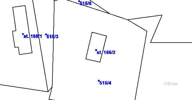Parcela st. 166/2 v KÚ Janov nad Nisou, Katastrální mapa