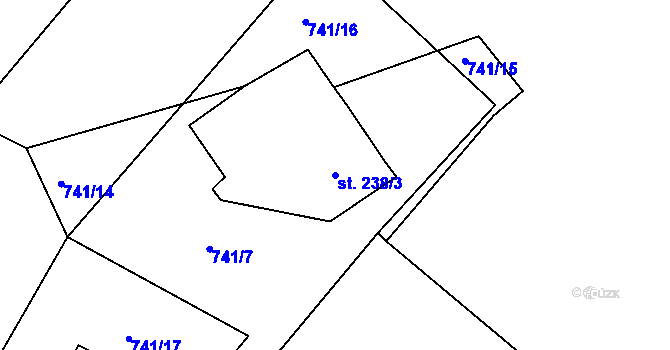 Parcela st. 238/3 v KÚ Janov nad Nisou, Katastrální mapa