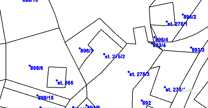 Parcela st. 275/2 v KÚ Janov nad Nisou, Katastrální mapa