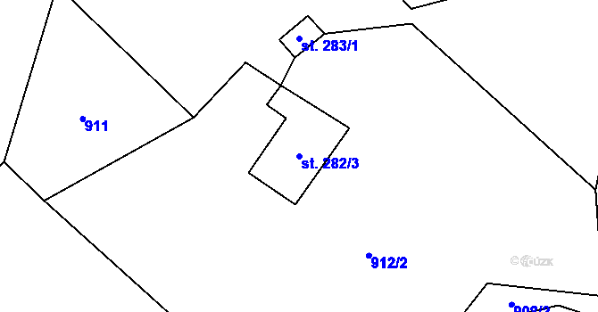 Parcela st. 282/3 v KÚ Janov nad Nisou, Katastrální mapa