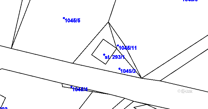 Parcela st. 293/1 v KÚ Janov nad Nisou, Katastrální mapa