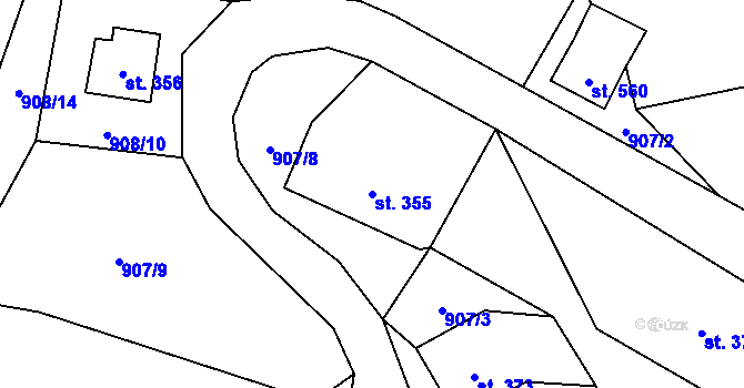 Parcela st. 355 v KÚ Janov nad Nisou, Katastrální mapa