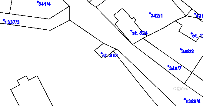 Parcela st. 413 v KÚ Janov nad Nisou, Katastrální mapa