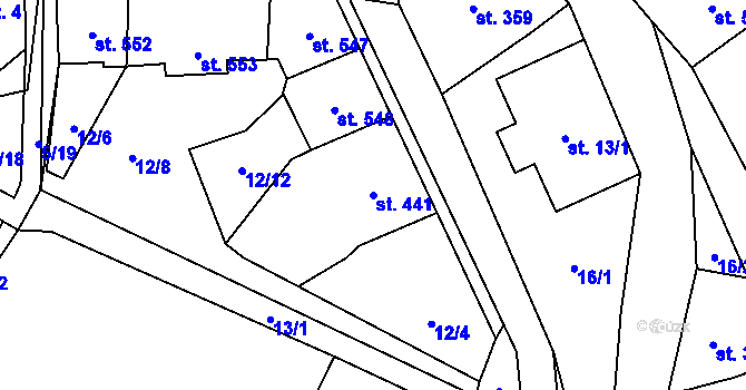 Parcela st. 441 v KÚ Janov nad Nisou, Katastrální mapa
