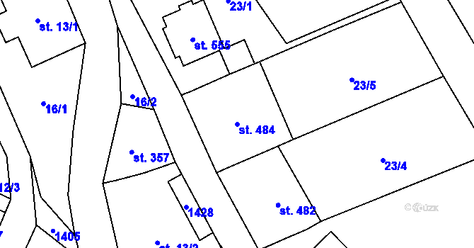 Parcela st. 484 v KÚ Janov nad Nisou, Katastrální mapa